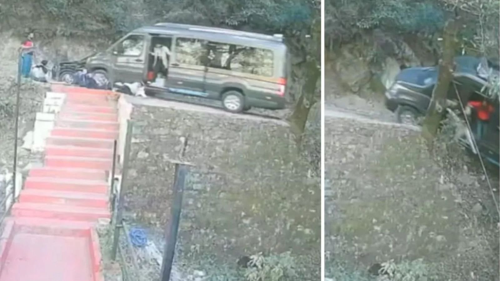 Dalhousie accident, Himachal tourist vehicle incident, Panjpulla Dalhousie news, Dalhousie car rolled back, Himachal Pradesh tourist safety, Dalhousie CCTV incident